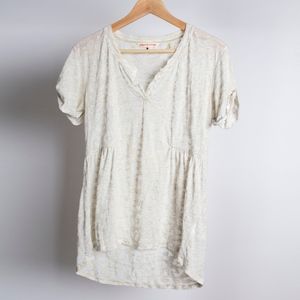 REBECCA TAYLOR Leopard Heather Peplum T Shirt